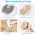 Electric Cat Brush with Release Button, Spray Cat Brush for Shedding, Remove Static Flying Hair Pet Grooming Brush, Pet Grooming Supplies for Long and Short Hair Dogs Cats (White)